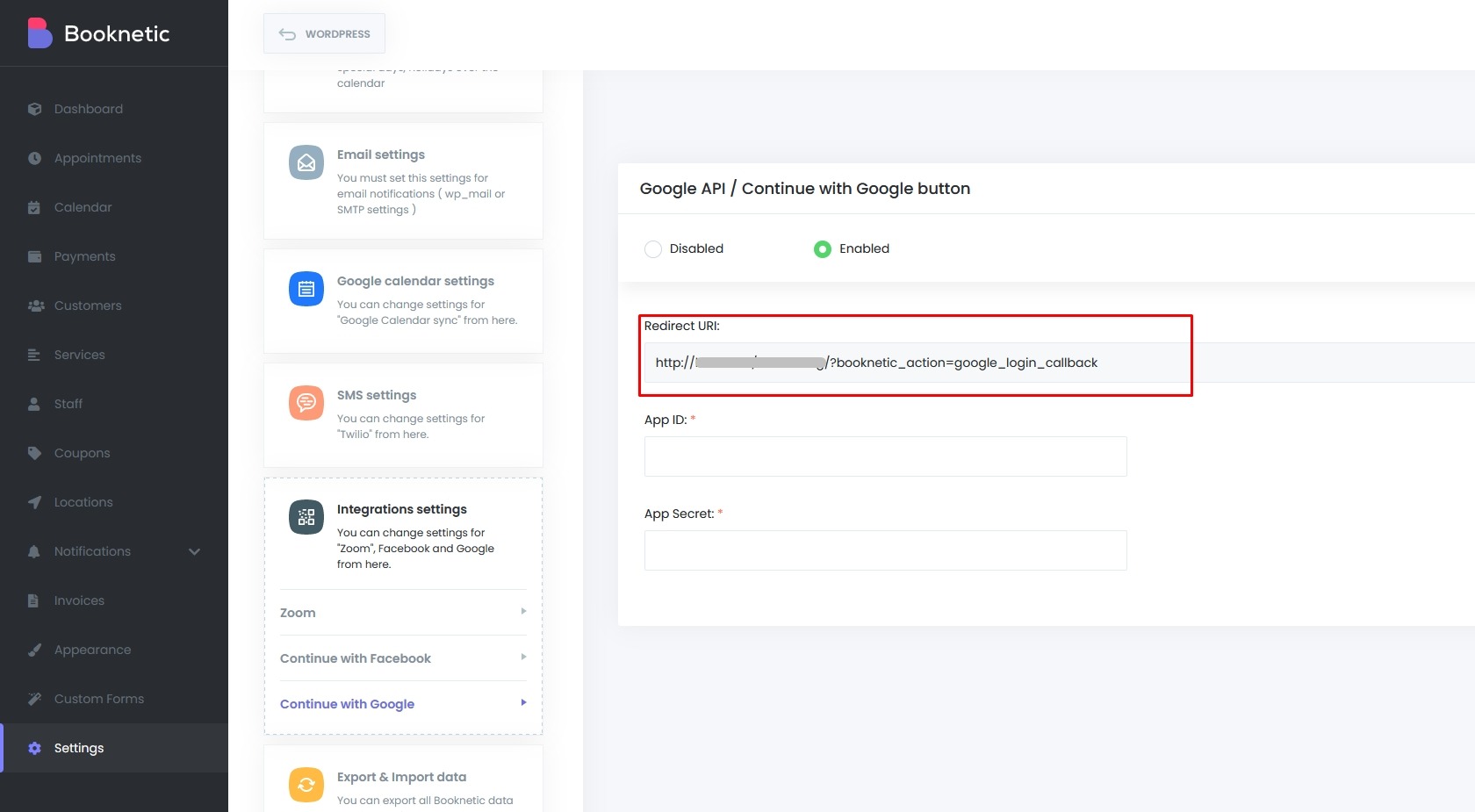 Continue with Google button
